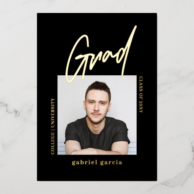 En Aluminium Invitation de fête de remise de diplômes simple mo (Recto)