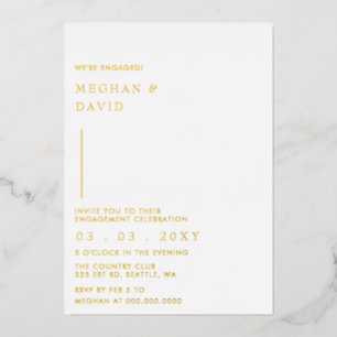 En Aluminium Invitation de fiançailles simple élégante minimale