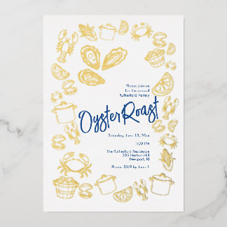 En Aluminium Invitation de Foil de Rôtissage d'Huîtres Côtières