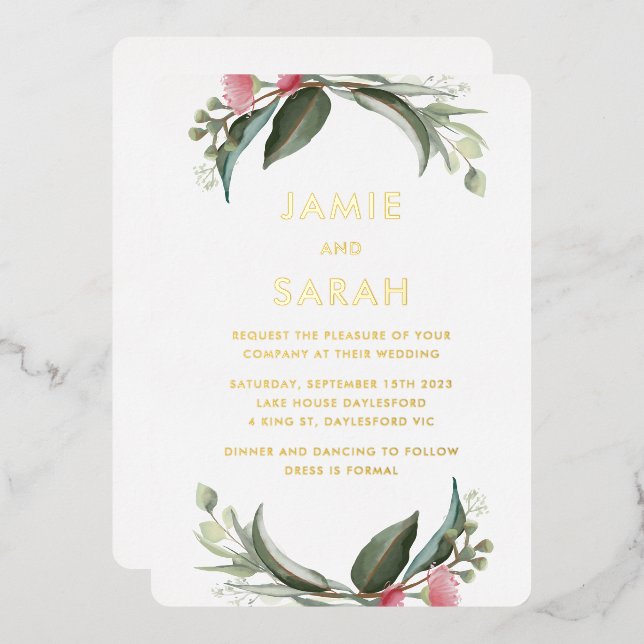 En Aluminium Invitation de Foil Gum Blossom (Recto/Verso)