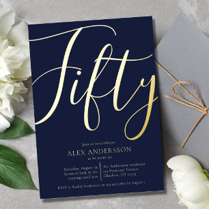 En Aluminium Invitation de Foil pour le 50e anniversaire de la