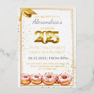 En Aluminium Invitation de graduation Donuts et Degrees 2025