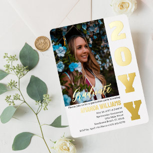 En Aluminium Invitation de la fête de graduation Elegant Gold P