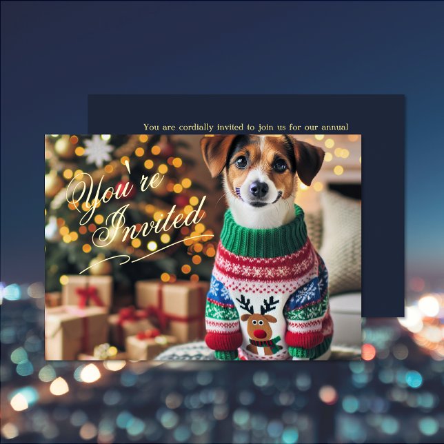 En Aluminium Invitation de la photo de Noël (Christmas Photo Foil Invitation (front and back))