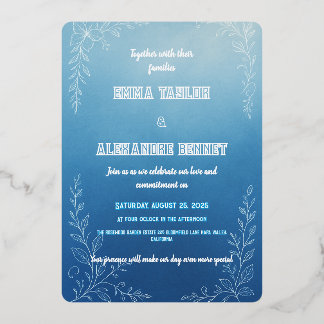 En Aluminium Invitation de mariage 