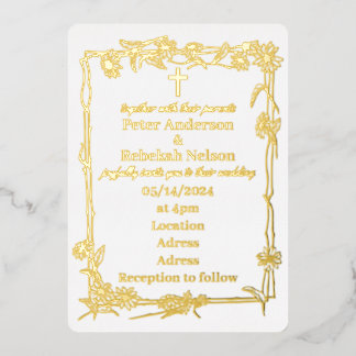 En Aluminium Invitation de mariage à feuille d'aluminium 5" x 7