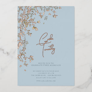 En Aluminium Invitation de mariage à la calligraphie botanique