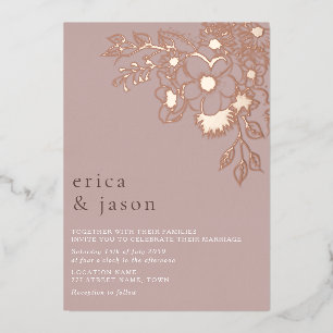 En Aluminium Invitation de mariage à paillettes or rose poussié