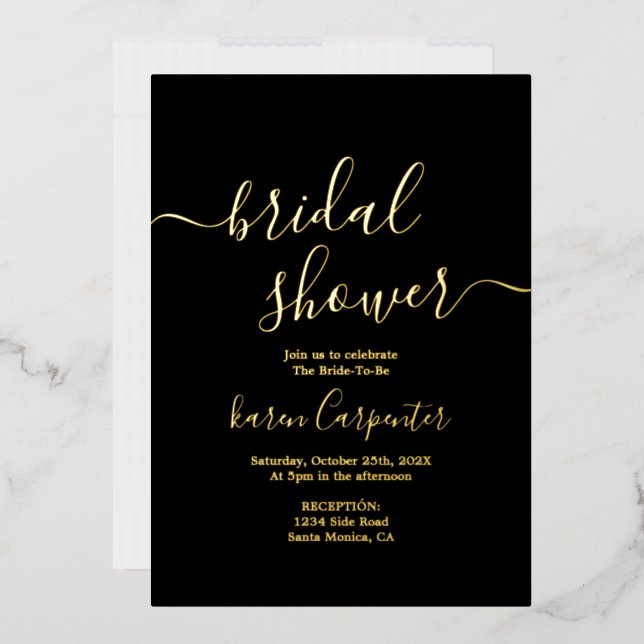 En Aluminium Invitation de mariage avec feuille d'or véritable  (Enveloppe)