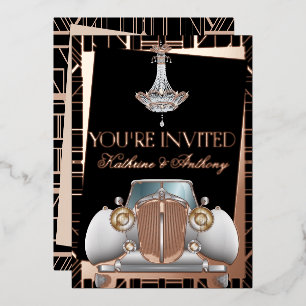 En Aluminium Invitation de mariage classique ROSE GOLD Gatsby D