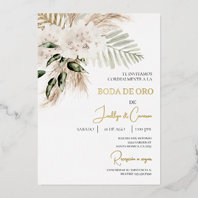 En Aluminium Invitation de mariage d'or (Recto)