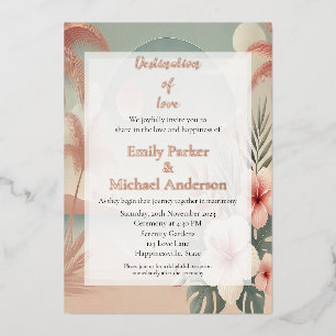 En Aluminium Invitation de mariage élégante avec feuille d'or