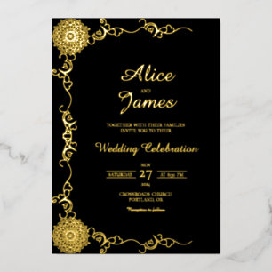 En Aluminium Invitation de mariage élégante classique à motif d