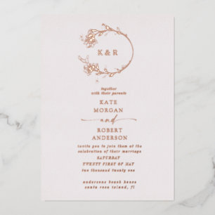En Aluminium Invitation de Mariage floral moderne