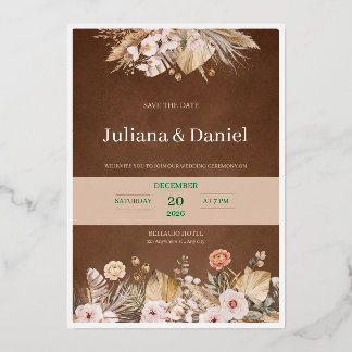 En Aluminium Invitation de mariage moderne Boho Terracotta et p