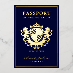 En Aluminium Invitation de mariage moderne tendance avec passep