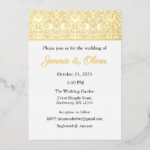 En Aluminium Invitation de mariage, Papeterie de mariage, Feuil