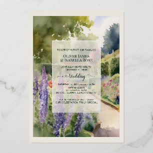 En Aluminium Invitation de mariage personnalisée à l'aquarelle