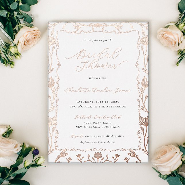 En Aluminium Invitation de mariage Rose Gold Foil (Créateur téléchargé)