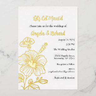 En Aluminium Invitation de Maui'd Mariage Foil