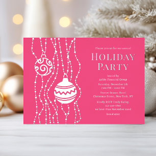 En Aluminium Invitation de Noël d'entreprise personnalisée rose