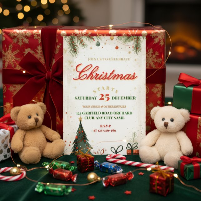 En Aluminium Invitation de Noël élégante (Créateur téléchargé)