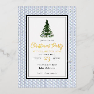 En Aluminium Invitation de Noël Navy Cottagecore