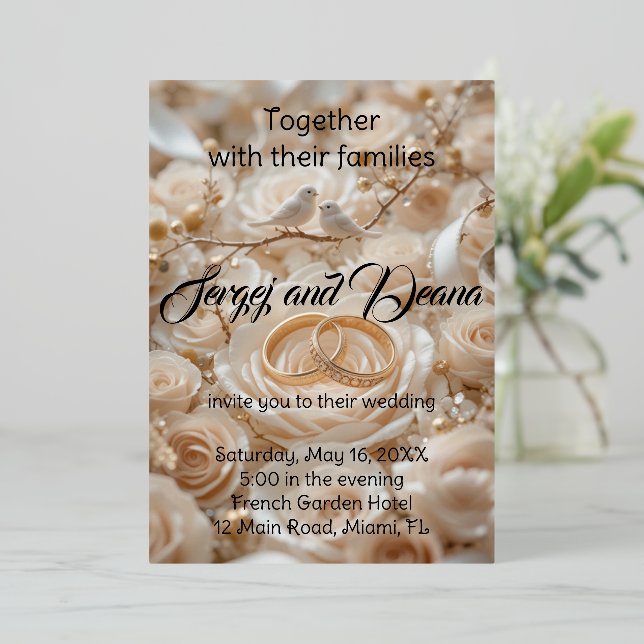 En Aluminium Invitation de papier d'aluminium (Debout devant)