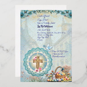 En Aluminium Invitation de Pâques à l'église avec signature
