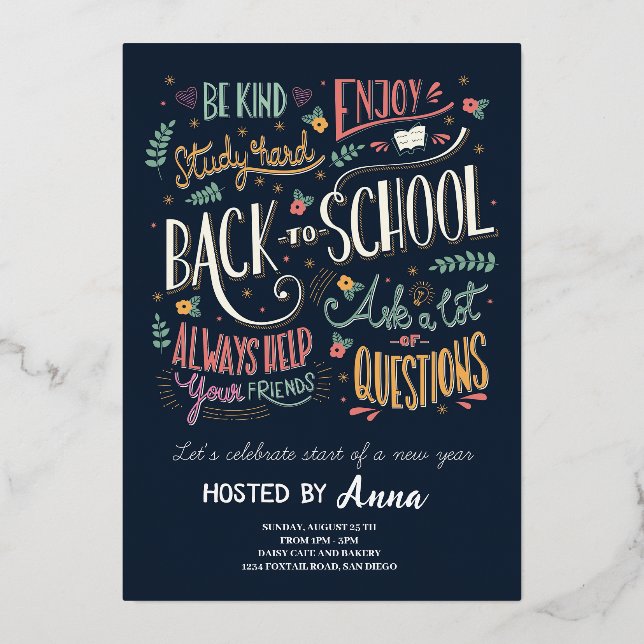 En Aluminium Invitation de rentrée scolaire (Recto)