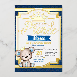 En Aluminium Invitation de Royal Prince Anniversaire Foil