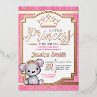 Invitation de Royal Princess Baby shower Foil