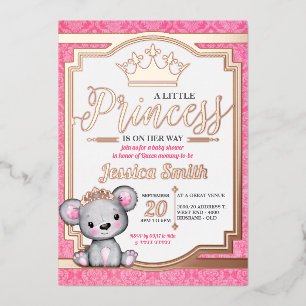 En Aluminium Invitation de Royal Princess Baby shower Foil