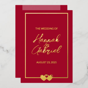 En Aluminium Invitation de Ruby Red Mariage Foil