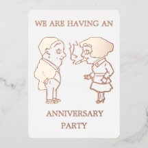 Invitation drôle de fête d'anniversaire de couple