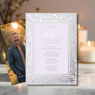 En Aluminium Invitation du 25e anniversaire du Mariage Silver F