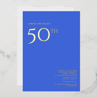 En Aluminium Invitation du 50e anniversaire du Mariage Royal Bl