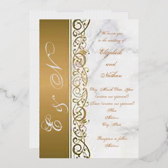 En Aluminium Invitation du Mariage latéral Ornate Foil (Enveloppe)