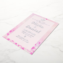 Invitation élégante avec motif floral rose et feui