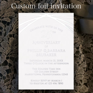 En Aluminium Invitation élégante personnalisée argent pour les