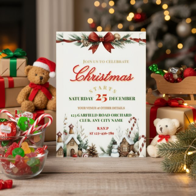 En Aluminium Invitation élégante pour une fête de Noël (Créateur téléchargé)