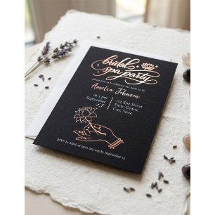 En Aluminium Invitation élégante pour une fête de spa de mariag
