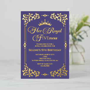 En Aluminium Invitation Feuille Royal Fiveness Princes 5ème Ann
