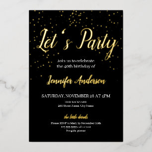 En Aluminium Invitation Foil de fête d'anniversaire