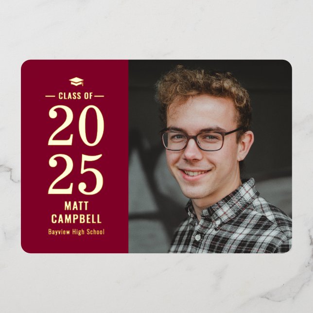 En Aluminium Invitation Foil Invitation Foil Invitat année soli (Recto)