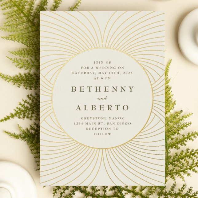 En Aluminium Invitation Gold Byzantine Mariage Foil (Créateur téléchargé)