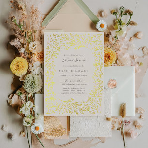 En Aluminium Invitation Gold Foil Fête des mariées de jardin do