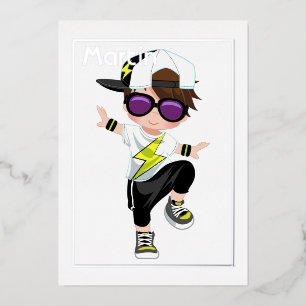 En Aluminium Invitation Hip hop Anniversaire de enfant Foil