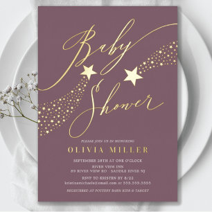 En Aluminium Invitation Little Star Baby shower Foil