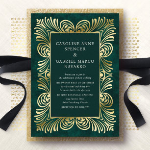 En Aluminium Invitation Luxueuse Baroque Romantique pour Mariag